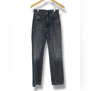 Zara Classic Black Denim high waist straight leg Jeans